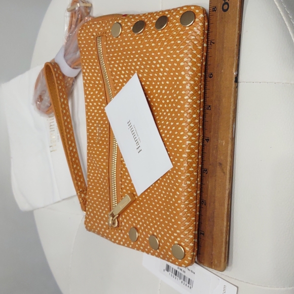 🌞HAMMITT Nash apricot tan snake small 2 wristlet crossbody handbag New Gold - Picture 5 of 8